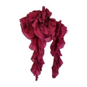 Scarf Dark Pink Berry Ruffle Lightweight Accent Accessory Neck Warmer Winter Acc